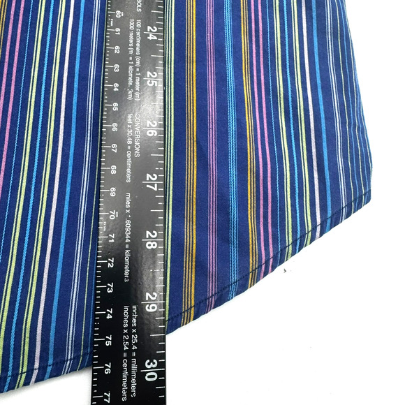 TAILORBYRD Mens XL Button up Shirt Long Sleeve Rainbow Stripe Contrast Flip Cuff - Picture 10 of 11